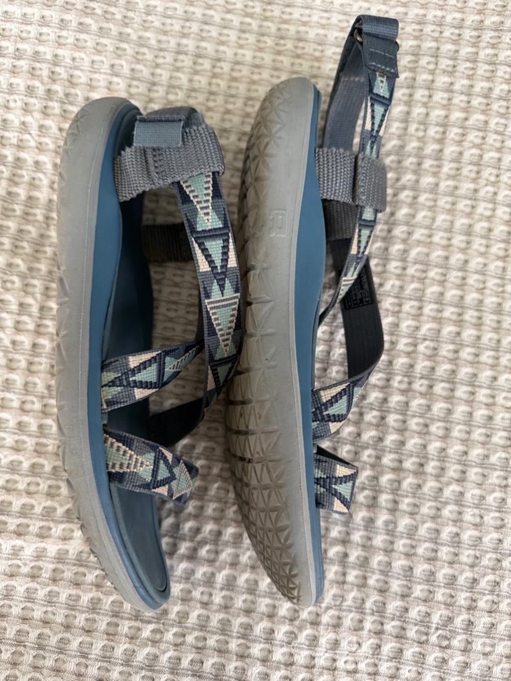 Blue/White Teva Sandals Size 7 - Picture 2 of 3